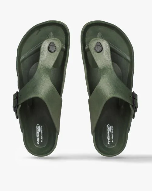 T-strap Flip-Flops with Buckle Closure