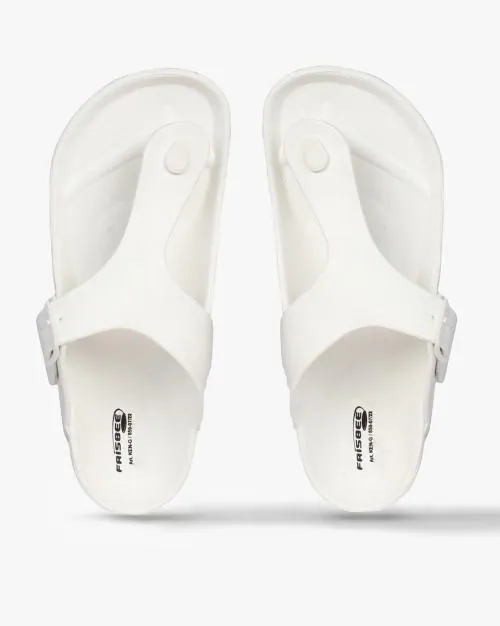 T-strap Flip-Flops with Buckle Closure