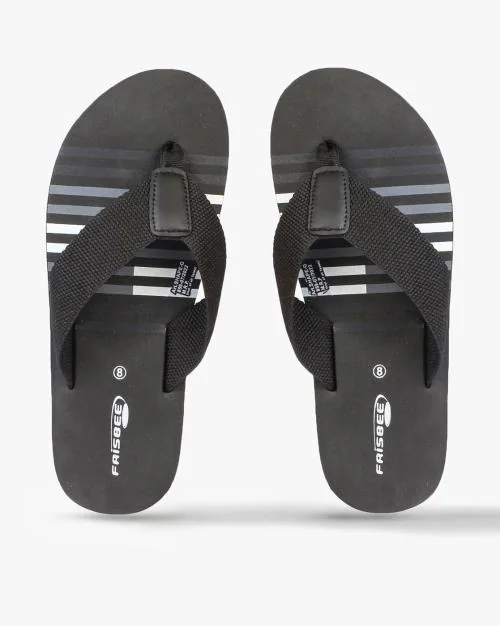 Striped Thong-Strap Flip-Flops