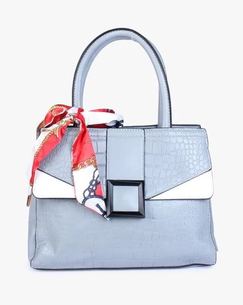 Croc-Embossed Tote Bag with Dual-Handles
