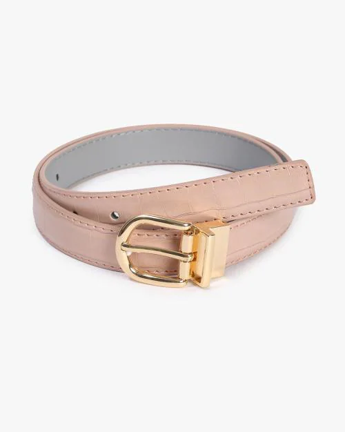 Buy Croc-Embossed Belt with Buckle Closure Online at Best Prices in ...