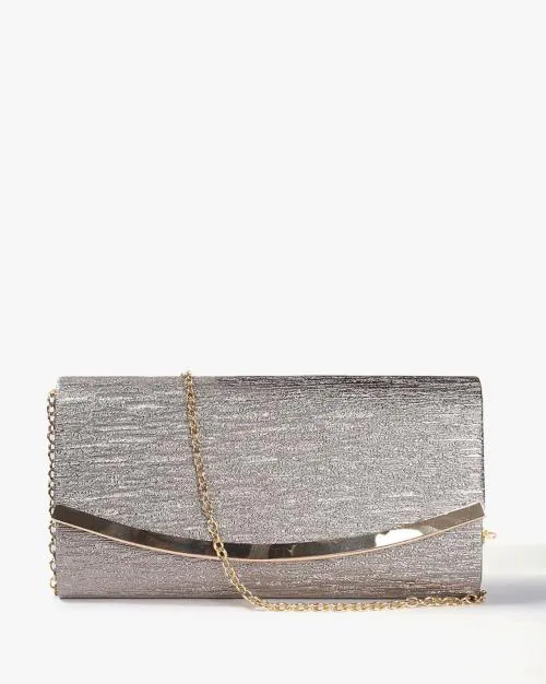 Foldover Clutch with Detachable Chain Strap