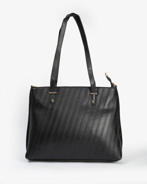 Striped Shoulder Bag with Dual-Strap