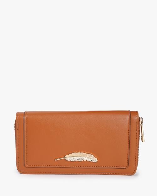 Zip-Around Wallet with Metal Accent