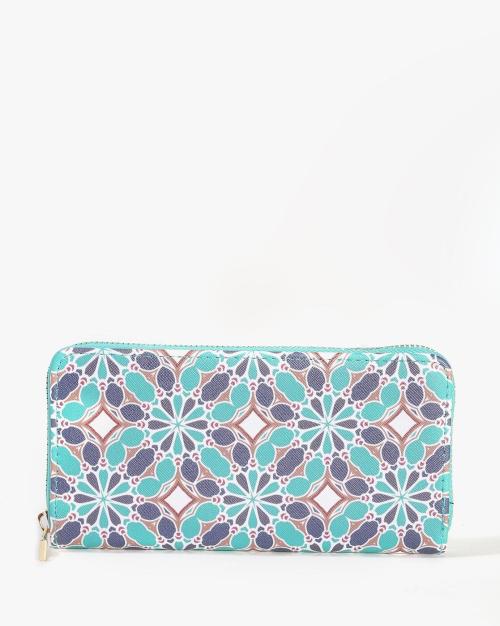 Floral Print Zip-Around Wallet