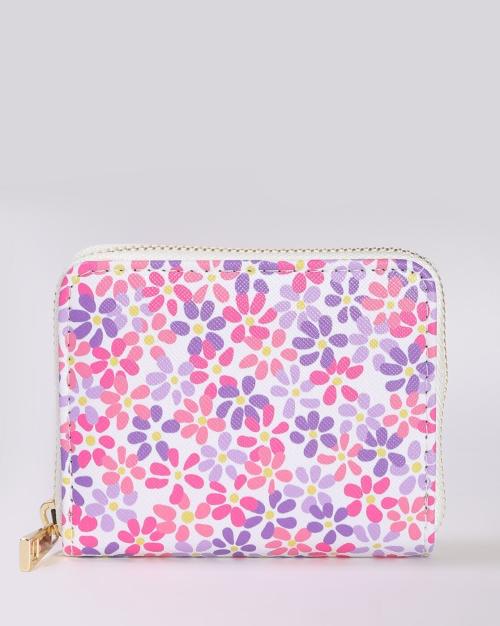 Floral Print Zip-Around Wallet