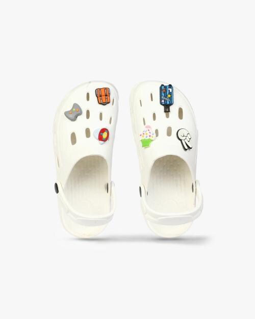 Round-Toe Clogs with Appliques