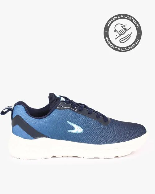 Ombre-Dyed Printed Lace-Up Running Shoes