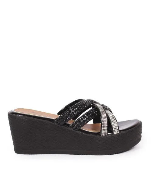 Women Embellished Strap Wedges