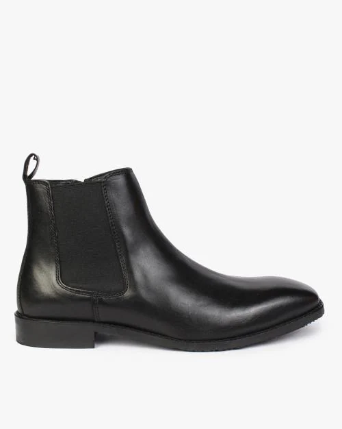 Leather Ankle-Length Chelsea Boots