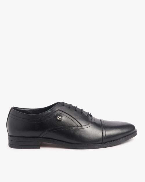 Round-Toe Leather Oxford Shoes
