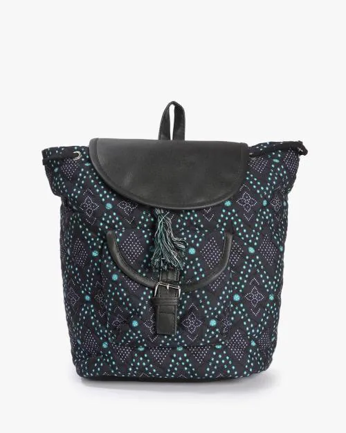 Printed Backpack with Adjustable Backstraps