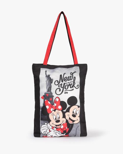 Mickey & Minnie Mouse Print Tote Bag