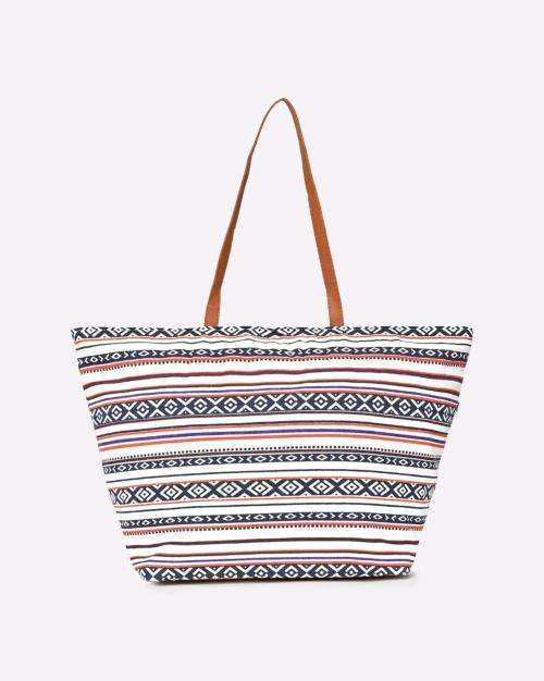 Geometric Print Tote Bag