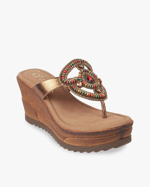 Women Embellished Strap Assorted Wedges