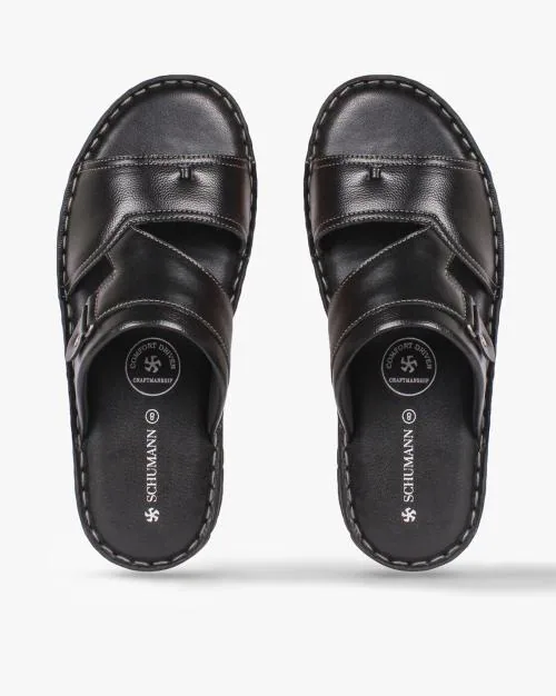 Paneled Slip-On Sandals