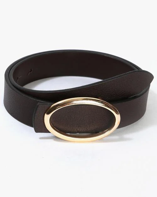Belt with Plaque Buckle Closure