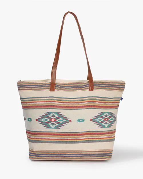Geometric Print Tote Bag