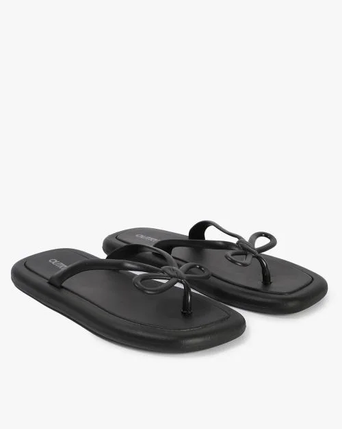 Thong-Strap Sandals with Brand Print