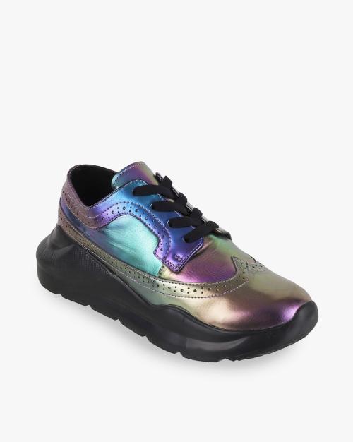 Women Perforated Lace-Up Casual Shoes