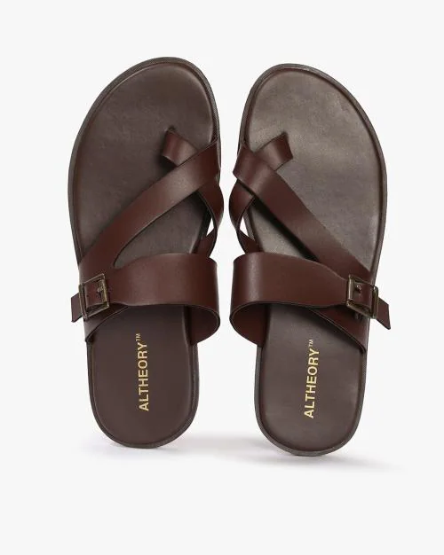 Men Criss-Cross Strap Sandals with Buckle Fastening