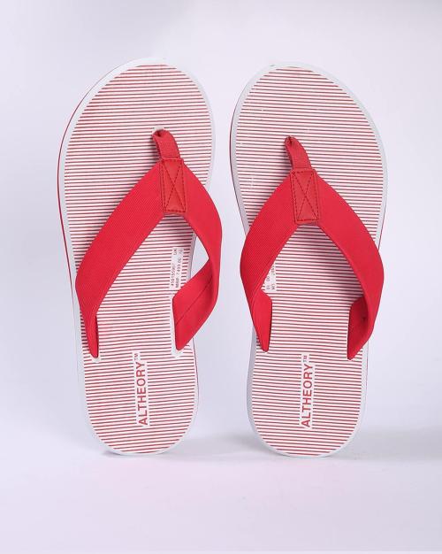 Striped Thong-Strap Flip-Flops