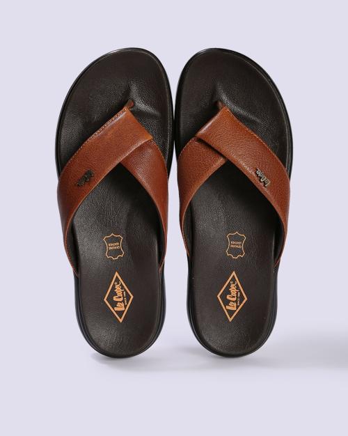 Men Leather Thong-Strap Sandals