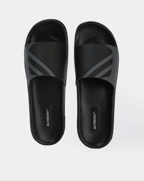 Geometric Pattern Open-Toe Slides