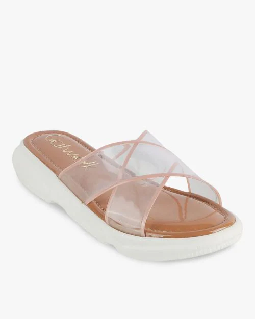 Women Transparent Strap Wedges