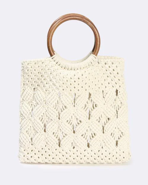 Buy CrochetKnit Tote Bag with DoubleHandles Online at Best Prices in