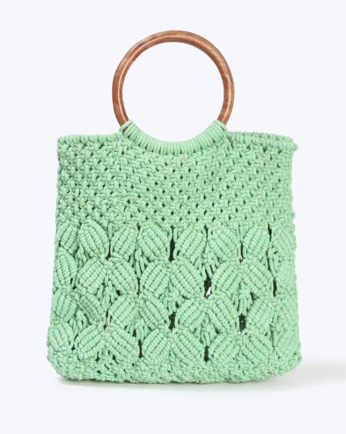 Buy CrochetKnit Tote Bag with DoubleHandles Online at Best Prices in