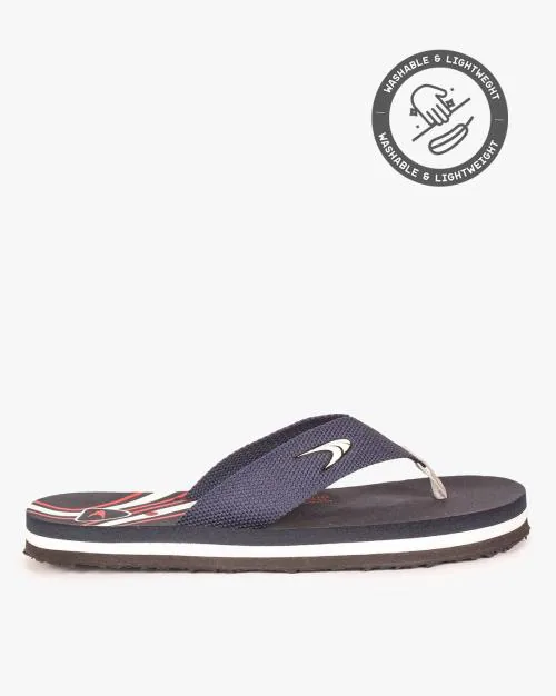 Men Printed Thong-Strap Flip-Flops