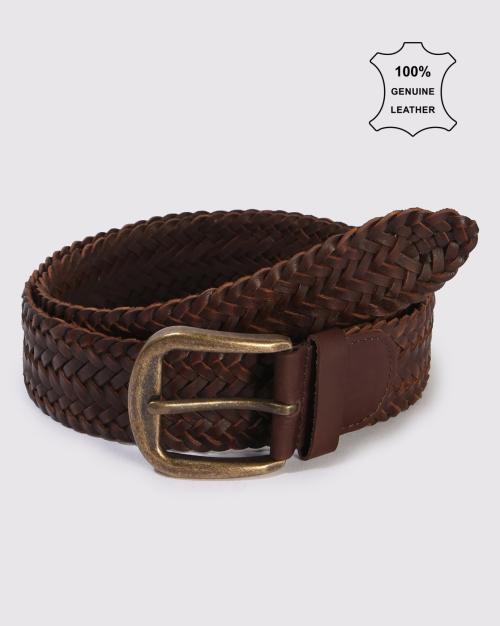 Breaded Leather Belt