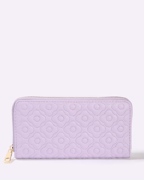Women Quilted Zip-Around Wallet
