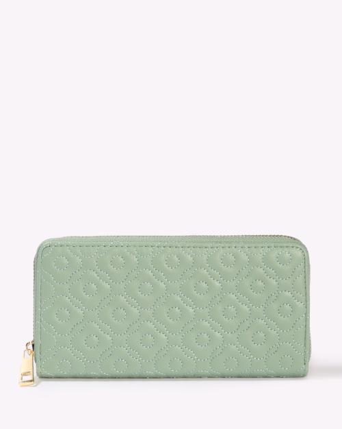Women Quilted Zip-Around Wallet