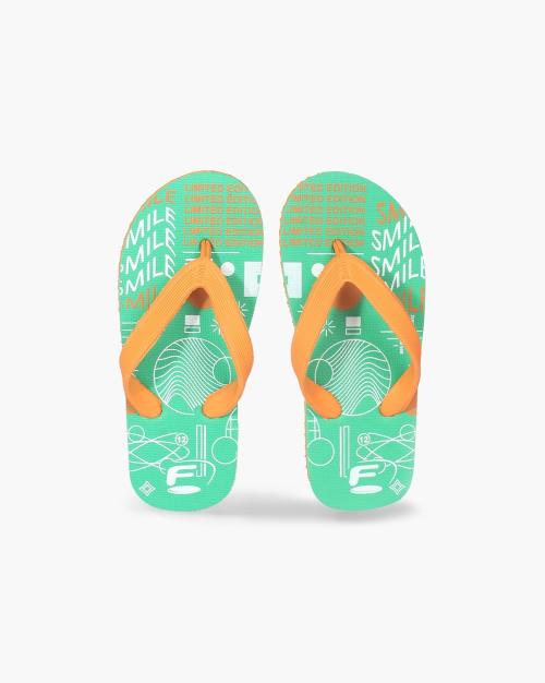 Boys Printed Thong-Strap Flip-Flops
