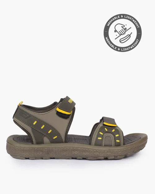 Men Dual-Strap Sandals with Velcro Closure