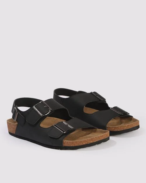 Men Slip-On Sandals with Buckle Closure