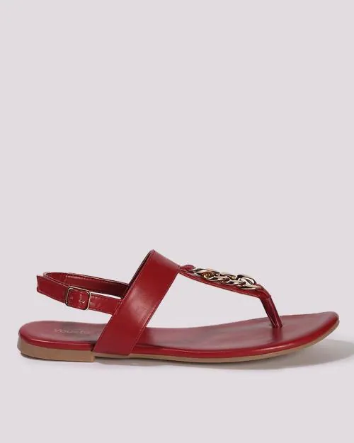 Women Open-Toe T-Strap Flat Sandals