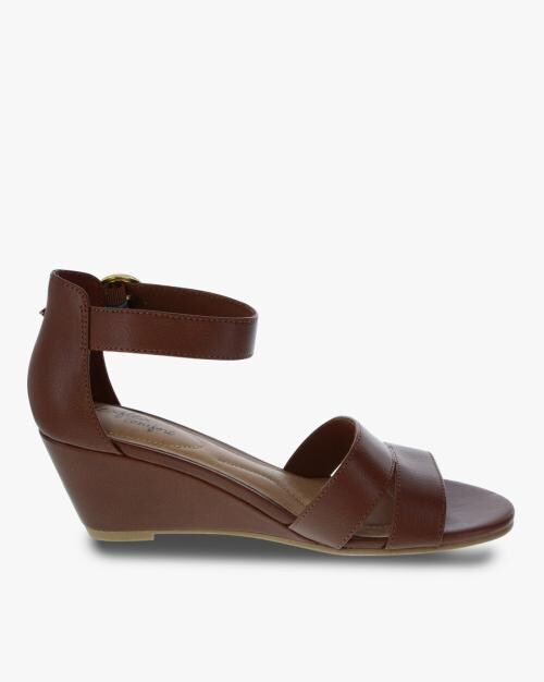 W05 Slip-On Ankle-Strap Wedges