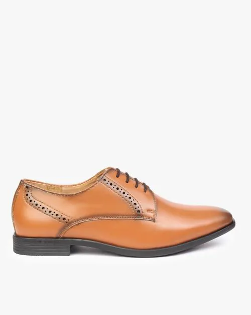 Square-Toe Lace-Up Formal Shoes