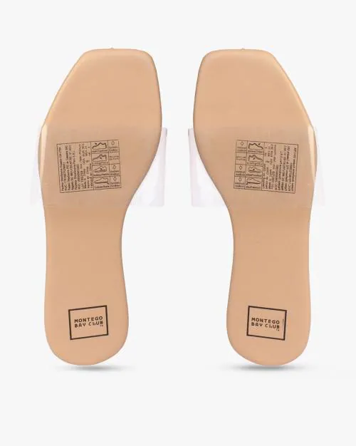 Flat Slides with Transparent Strap