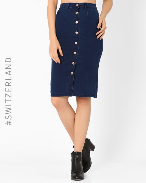 High-Waist Pencil Skirt