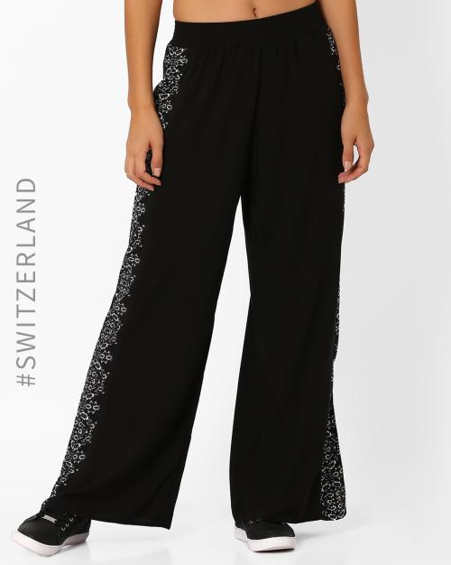 Floral Print Wide-Leg Trousers