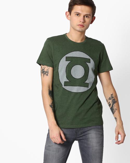 Green Lantern Print Crew-Neck T-shirt