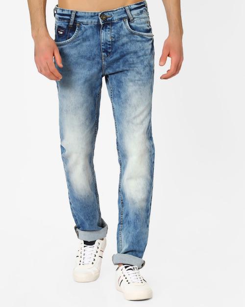 Acid Wash Relaxed Fit Jeans