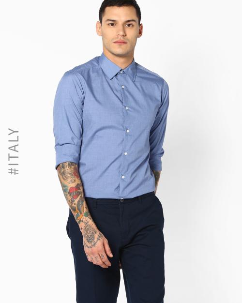 Shirt with Curved Hem