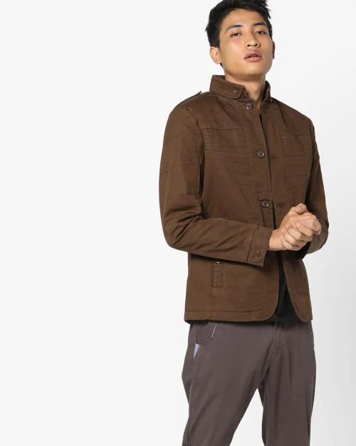 Slim Fit Panelled Coat