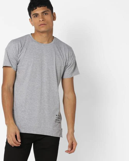 Crew-Neck T-shirt with Side Zipper
