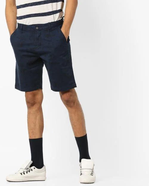 Printed Mid-Rise Shorts